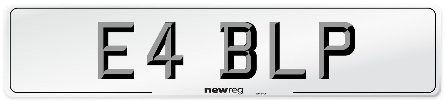 E4 BLP Number Plate from New Reg